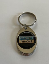 Ford Trucks Keychain Lightweight Metal Chrome Style Finish Ford Key Chain Black