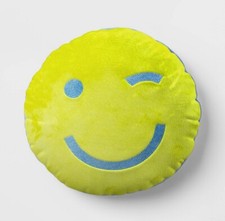 Smiley Chartreuse Throw Pillow Flutter - Room...