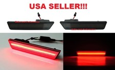 Smoked Lens Red Led Rear Side Marker Light Set For 2011 - 2014 Dodge Charger