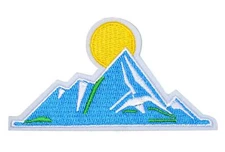 Mountain Peak Sunset Outdoor DIY Iron On Embroidered Applique Patch 3307