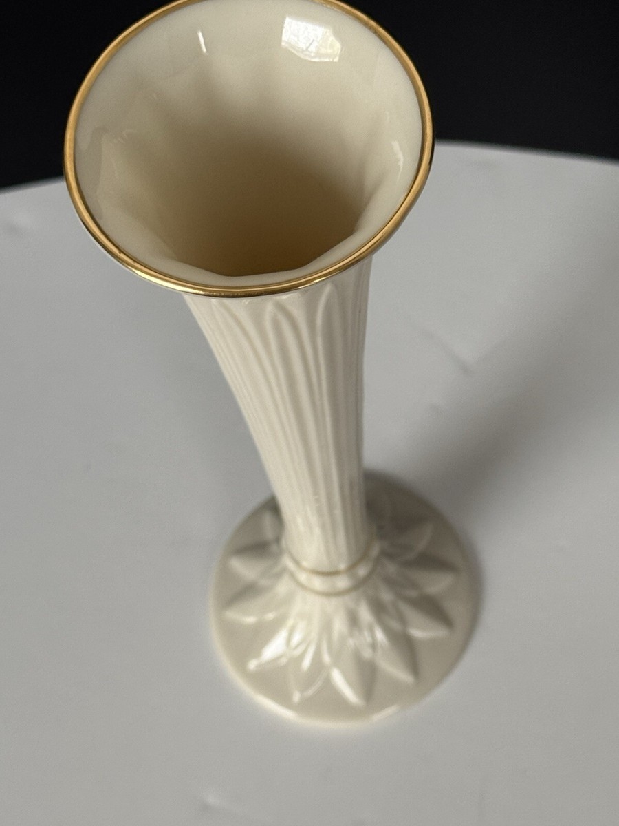 Lenox Fluted Bud Vase 24k gold trim Tivoli Collection Made In USA