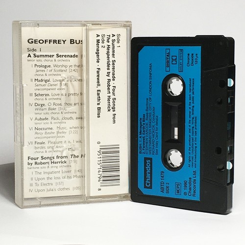 Geoffrey Bush - Summer Serenade - Hickox - Mint 1990 Cassette Chandos ABTD 1479 - Picture 2 of 5