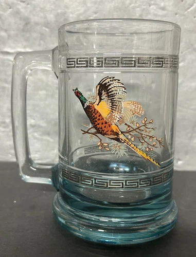 Princess House Colonial Beer Mug Pheasant Game Bird Hunting Crystal