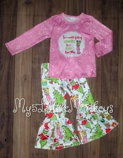 NEW Cindy Lou Grinch Who Stole Christmas Girls Boutique Outfit Dr Seuss