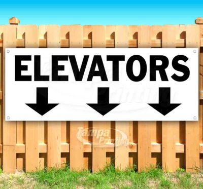 ELEVATORS DOWN ARROWS BLK Advertising Vinyl Banner Flag Sign Many Sizes DIRECTS