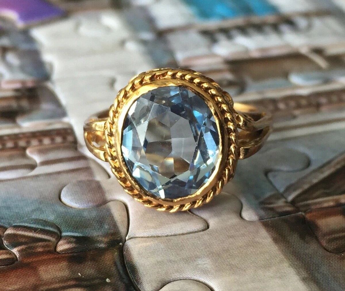 Blue cheap spinel ring