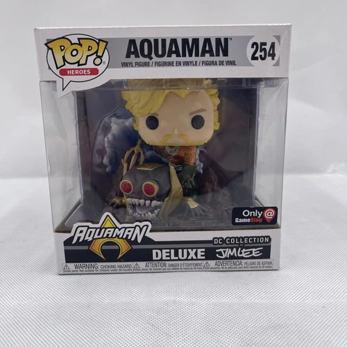 Funko POP! Heroes Aquaman #254 GameStop Deluxe DC Collection by Jim Lee NEW