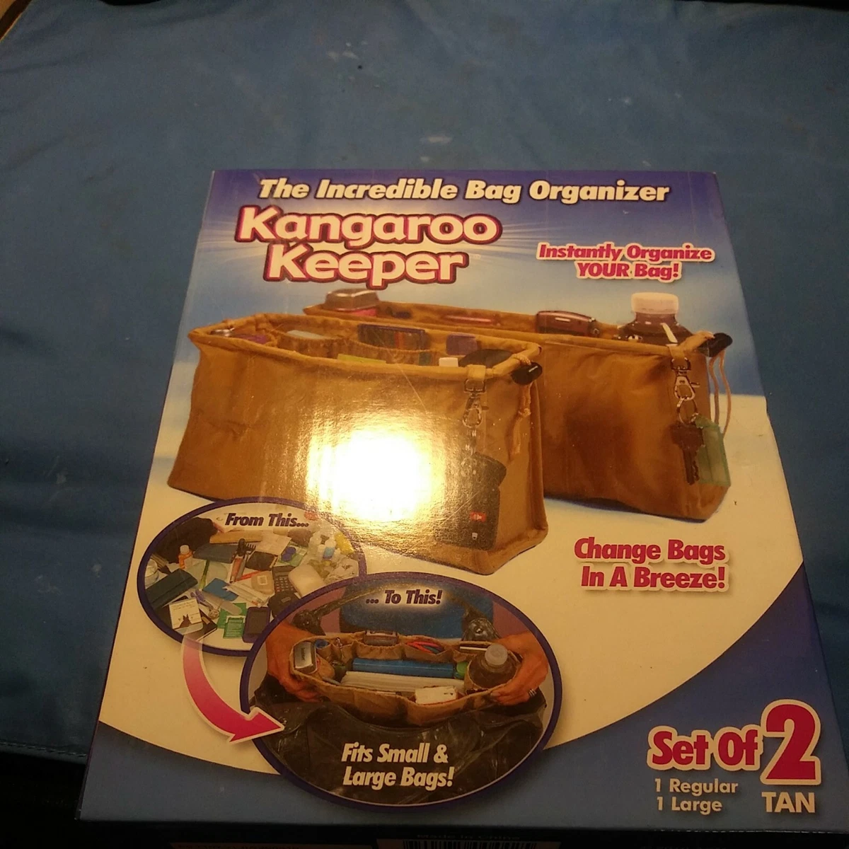 Kangaroo Keeper 2 Piece Set 1 Regular Bag 1 Large Bag Purse Handbag Organizer