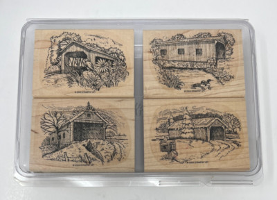 Stampin' Up! Changing Seasons Stamp Set-Covered Bridges Snow Winter Summer Fall
