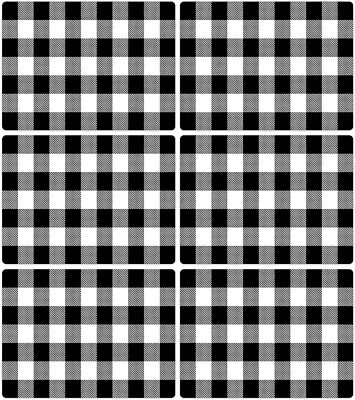 Black And White Plastic Placemats Set Of 6 Check Plaid Table Mats Black Buffalo 
