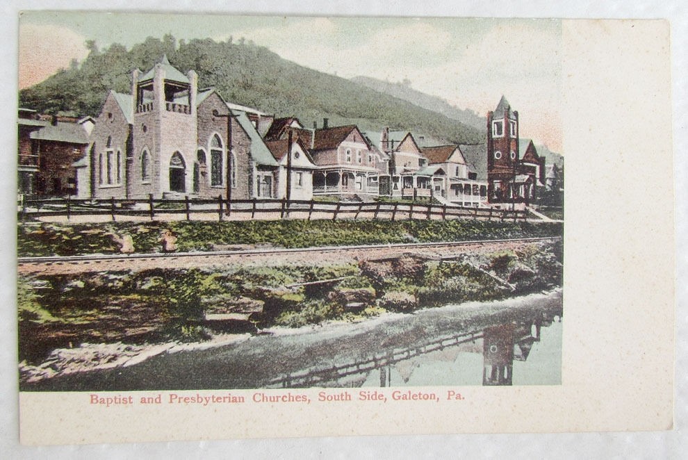 ANTIQUE POSTCARD BAPTIST & PRESBYTERIAN CHURCHES GALETON PA eBay