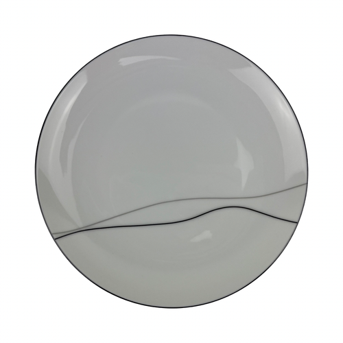 Mikasa Threads Modern Salad Plates Set of 3 VTG 8" Black Grey Lines Japan - Picture 7 of 11