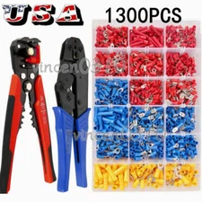 1300/280x Assorted Insulated Electrical Wire Terminal Crimp Connectors Spade Kit