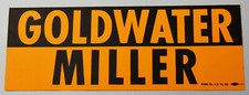 8" Original 1964 Barry Goldwater Miller GOP Presidential Campaign Bumper Sticker