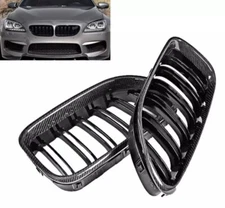 For BMW F06 F12 F13 M6 2012-2019 18 Real Carbon DOUBLE SLATS FRONT KIDNEY GRILLE