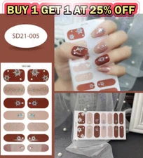 14 Styles Nail Art Full Size Stickers Decals Fashion Self-Stick Decor Convenient