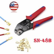 Ratchet Crimping Pliers Insulated Terminal Wire Cable Connector Crimper Tool US