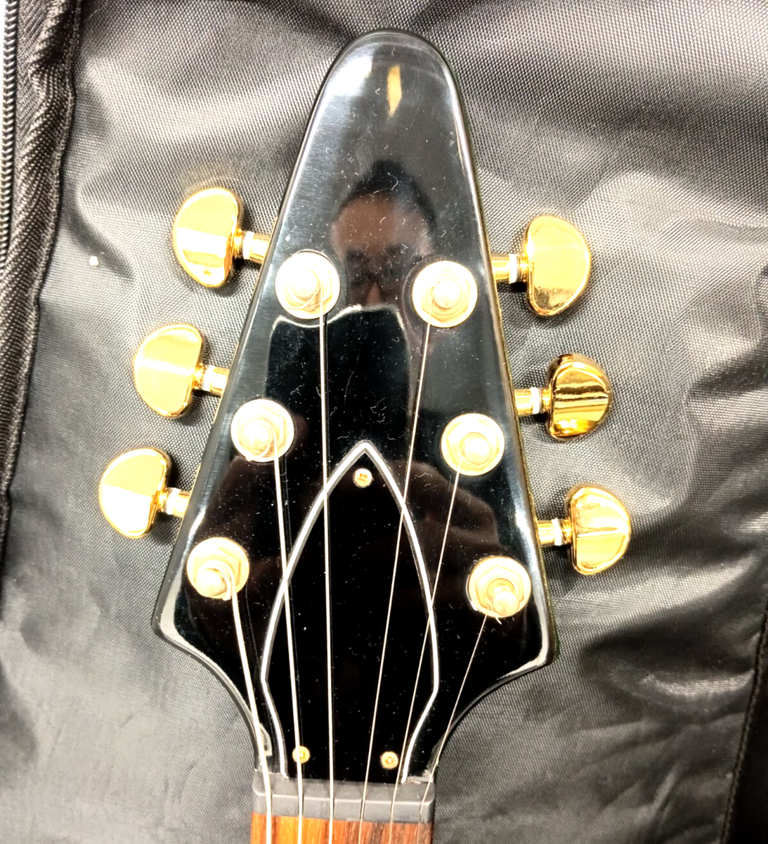 Grassroots Mini Flying V Green Electric Guitar with Built-in Amp