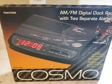COSMO AM/FM Digital Clock Radio With 2 Seperate Alarms Ventage Electronics New