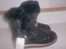 Juicy Couture Windsor Black Big Girls Fur Lined Boots Sz.4 NEW with tags