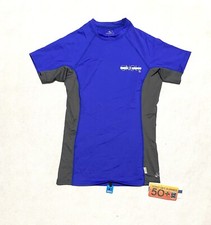 O NEILL Women s Blue Short Sleeve Crew Swim Shirt UV Sun Protection Large NWT