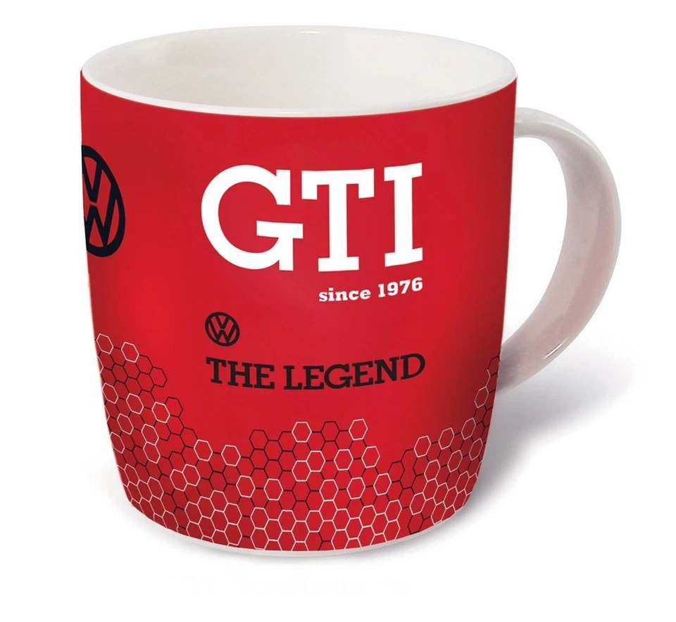 + VOLKSWAGEN VW GTI Kaffeetasse 370ml in Geschenkbox - The Legend rot