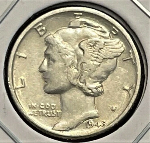 1945 D Mercury Dime  90% Silver XF Extra Fine to AU