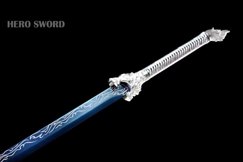 Real Combat Sharp Tang Heng Dao,Blue Lightning Blade Chinese Sword,Dragon Sword - Picture 8 of 10