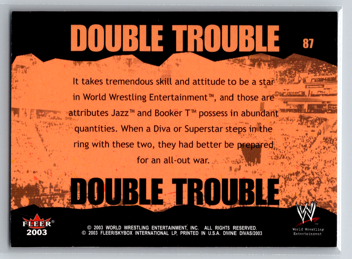 Booker T & Jazz 2003 Fleer WWE Divine Divas Double Trouble #87 | eBay