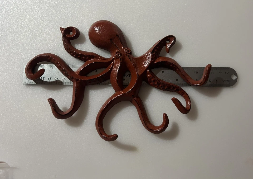 Cast Iron Swimming Octopus WallHook Towel Key Holder Bathroom.Entry door Hanger. - Image 4 of 4