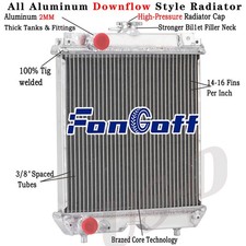 Aluminum Tractor Radiator fit for Kubota Compact Core Size 13.7'' W x 13.77'' H