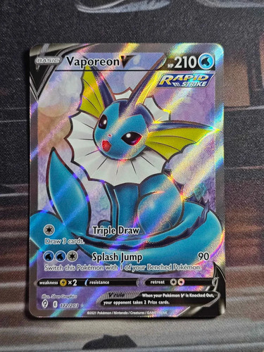 Vaporeon V (Full Art) 172/203 SWSH07: Evolving Skies Holo