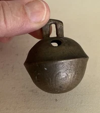 Antique Brass Crotal  Sleigh Petal Bell 1800s Number 5 -GREAT Ring!