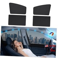 Black Mesh Car Window Shades - Magnetic - 4 Pack - Front  Rear Side