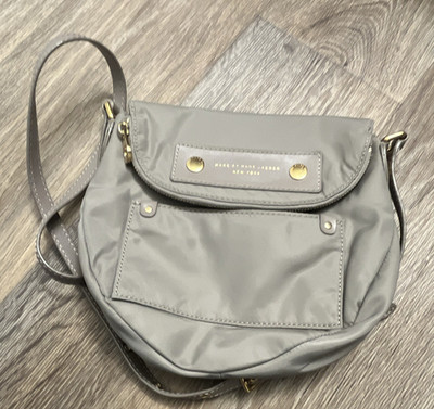Marc by Marc Jacobs Gray Crescent Crossbody Bag Gold Hardware, Medium, Magnetic