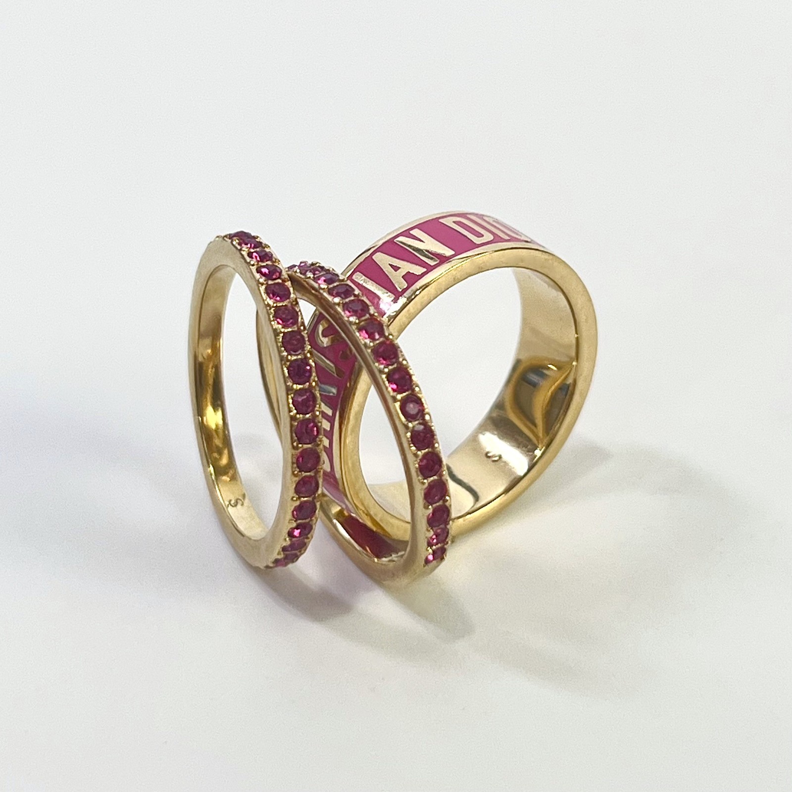 Christian Dior Dior Code Rhinestone Ring Set Pink… - image 6