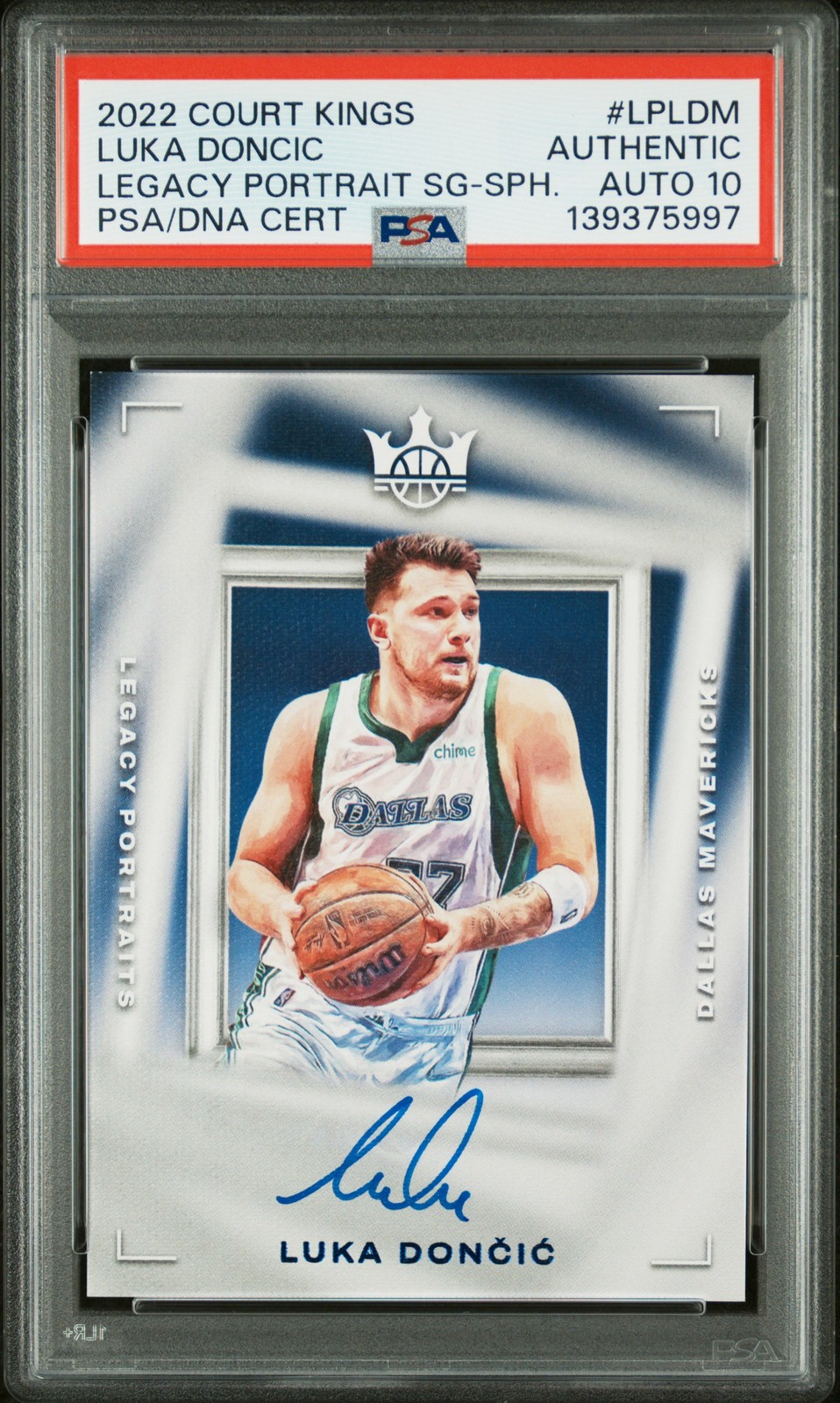 LUKA DONCIC 2022 SAPPHIRE #LPLDM 7/10 PSA AUTHENTIC AUTO 10 