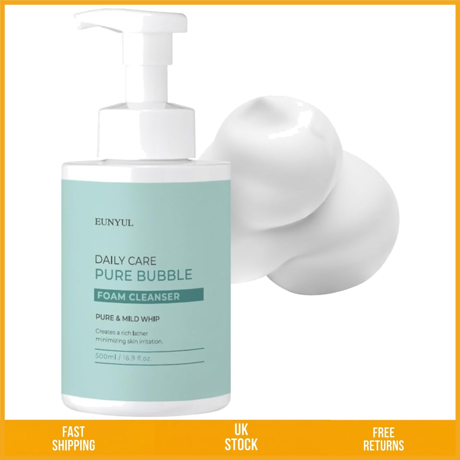 Gentle Hydrating Low pH Foam Face Cleanser 500ml Daily Bubble Wash