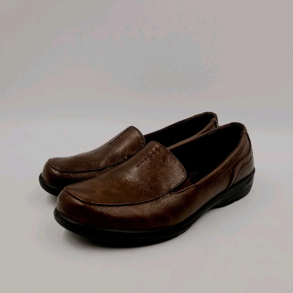 Mocasín Sbicca para mujer 8,5 ancho marrón punta cuadrada imitación cuero sin cordones sin usar, en caja con Foto 2 de 4