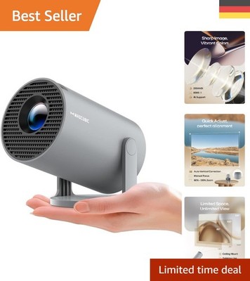 Vielseitiger Smart Projektor - 4K Unterstützung, Auto Trapezkorrektur in Grau