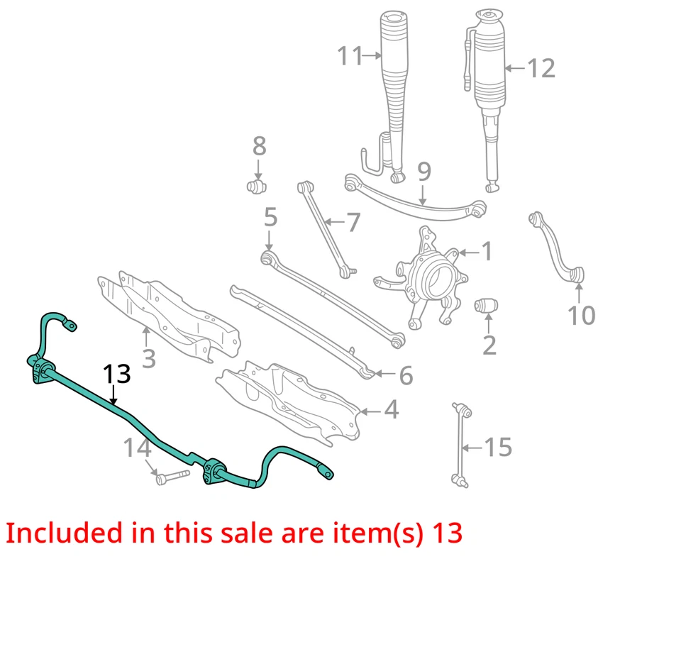 Barra estabilizadora trasera Mercedes-Benz Clase S 2005 tracción trasera fabricante de equipos originales 75 k millas - LKQ427745533 Foto 4 de 4