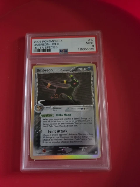 2005 POKEMON EX UMBREON - HOLO DELTA SPECIES PSA 9