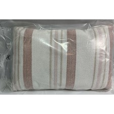 Target Threshold Striped Lumbar Pillow Cover Rose Gold Beige White 12'X18"