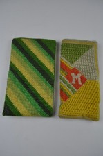 Vintage Eyeglass Case Bargello Handmade set of 2