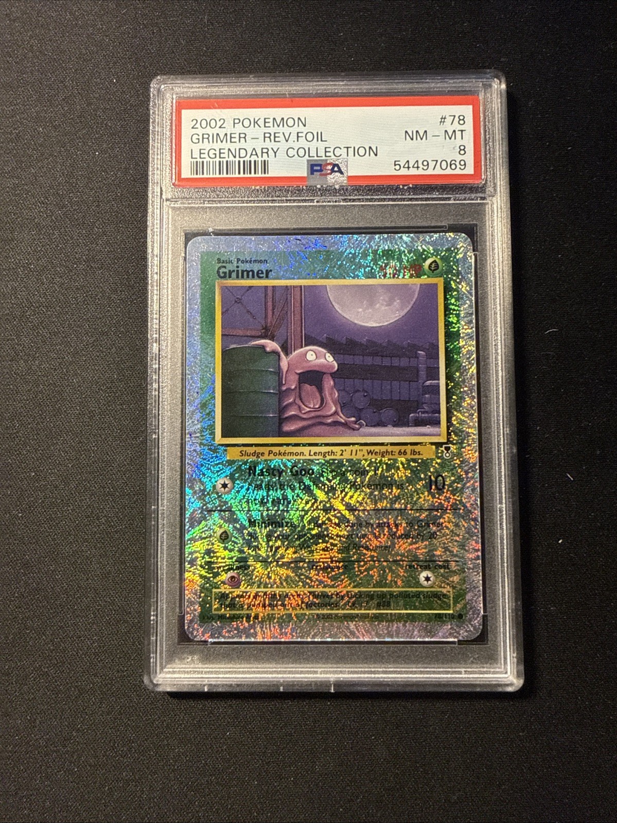 2002 Pokemon Legendary Collection Grimer Reverse Foil #78 Psa8
