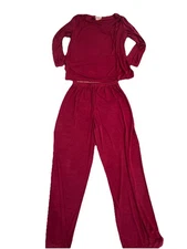 Cold water Creek Crimson red two-piece pantsuit size medium Stretch