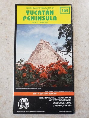 Yucatan Peninsula Map 5th Edition 1996-1999 Bar Decor Coffee Shop Decor Tiki Hut