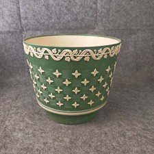 Vintage Large Wedgwood Jasper Style Dialene Better Maid Green Plastic Plant Pot