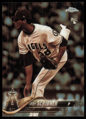 2018 Topps Chrome Sepia Refractor Troy Scribner Rookie Angels #164