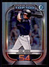2021 Bowman #BTP-54 Zac Veen Chrome Bowman Scouts Top 100 Colorado Rockies